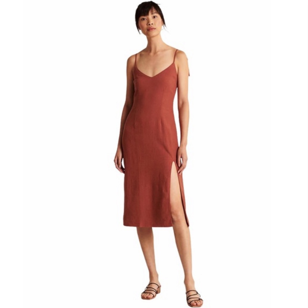 Abercrombie Linen Blend Midi Dress